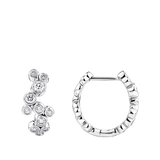 0.67 Carat Diamond Scattered Bezel Set Huggie Earrings in Platinum