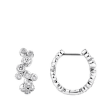 0.62 Carat Diamond Scattered Bezel Set Huggie Earrings in Platinum