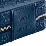 WOLF X LIBERTY All Over Ianthe Small Travel Jewellery Zip Case Navy