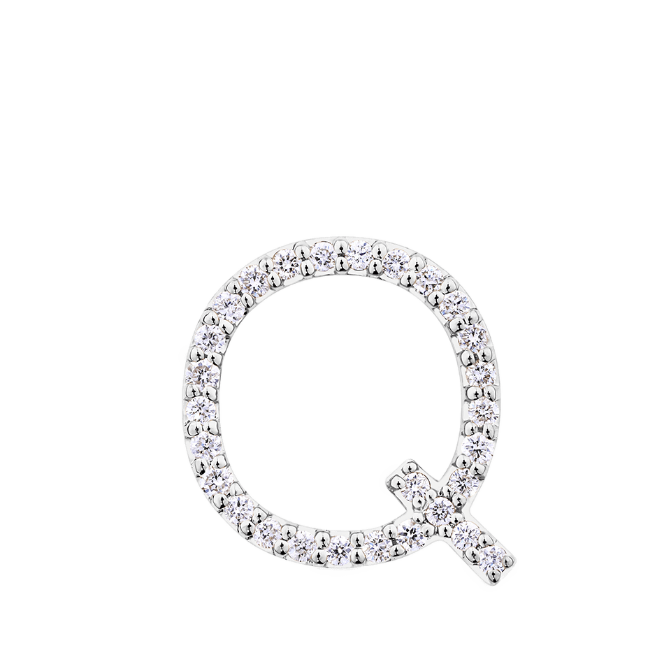Initial Diamond Pendant in 18ct White Gold