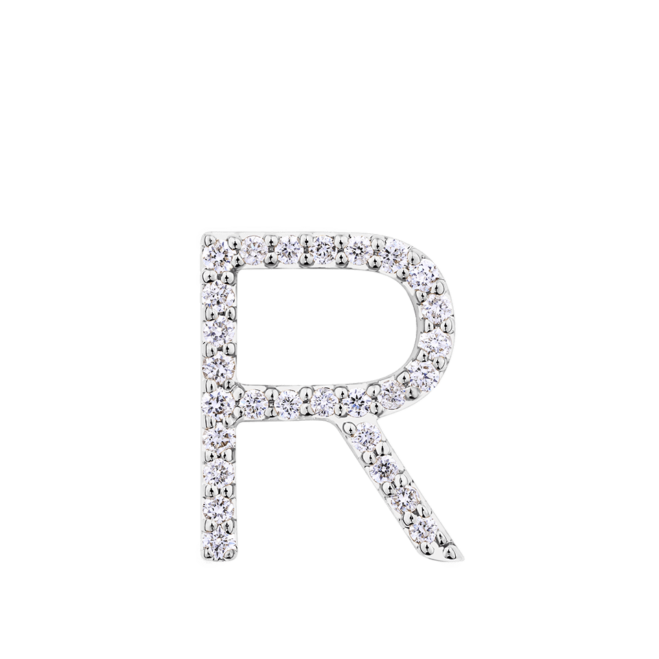 Initial Diamond Pendant in 18ct White Gold