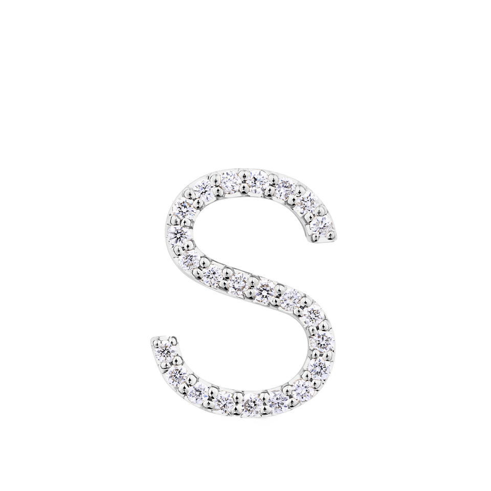 Initial Diamond Pendant in 18ct White Gold