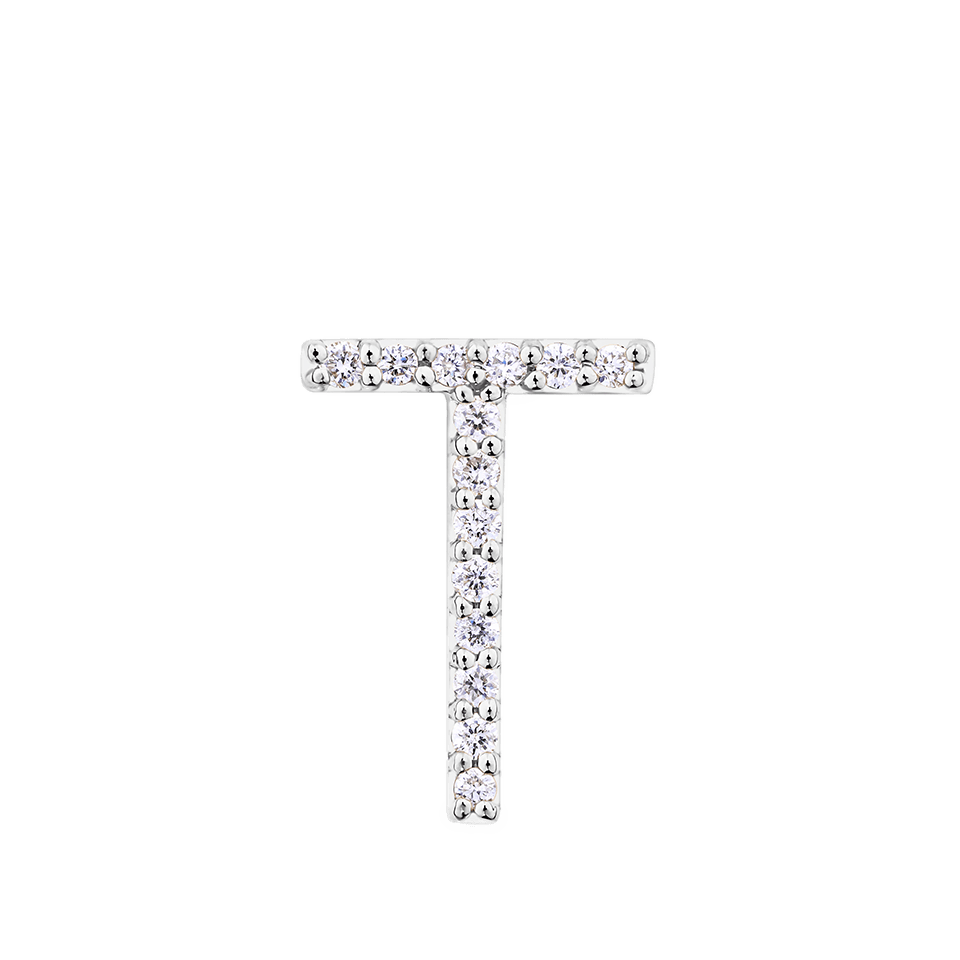 Initial Diamond Pendant in 18ct White Gold