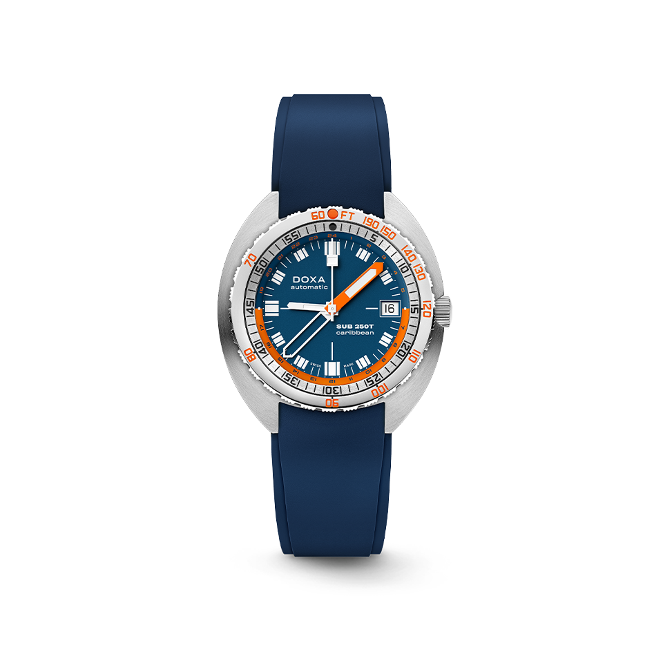 DOXA SUB 250T GMT STAINLESS STEEL RUBBER STRAP 855.10.201.32