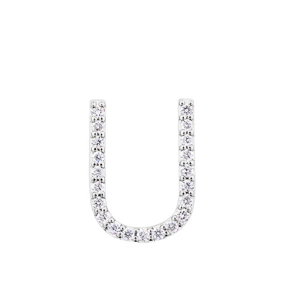 Initial Diamond Pendant in 18ct White Gold