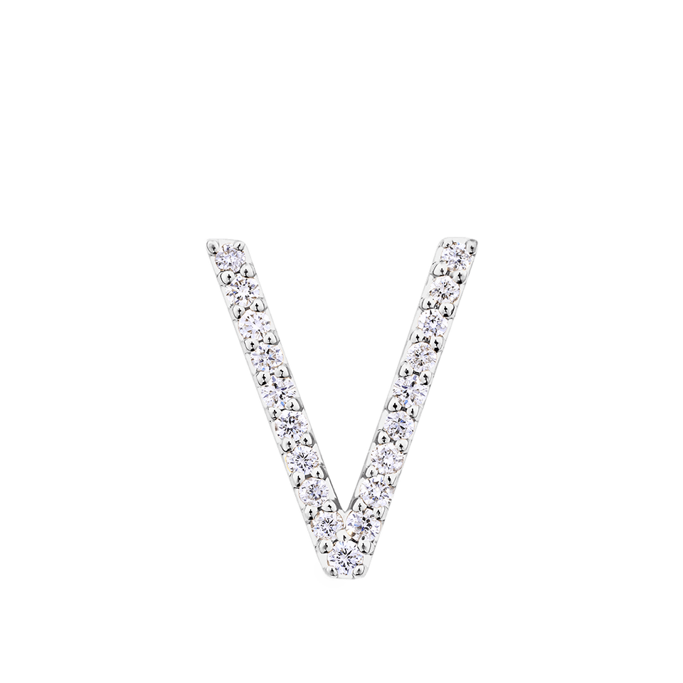 Initial Diamond Pendant in 18ct White Gold