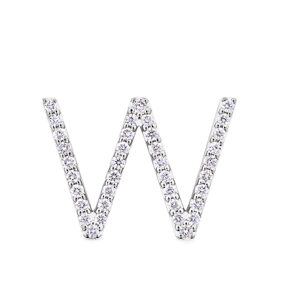 Initial Diamond Pendant in 18ct White Gold