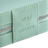 WOLF X LIBERTY Julia Interior Print Small Travel Jewellery Zip Case Sage Green