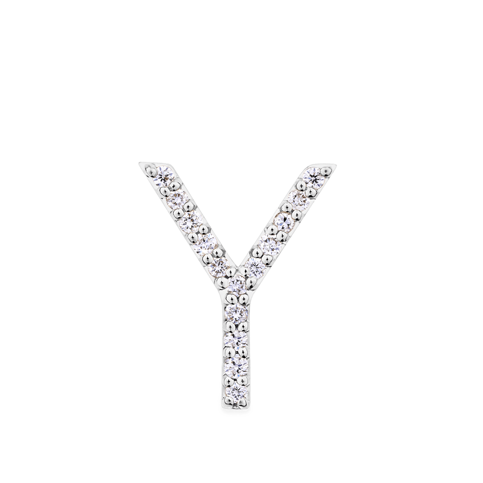 Initial Diamond Pendant in 18ct White Gold