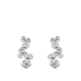 0.62 Carat Diamond Scattered Bezel Set Huggie Earrings in Platinum