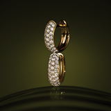 Quintessential 0.50 Carat TW Diamond Pave Hoop Earrings in 18ct Yellow Gold