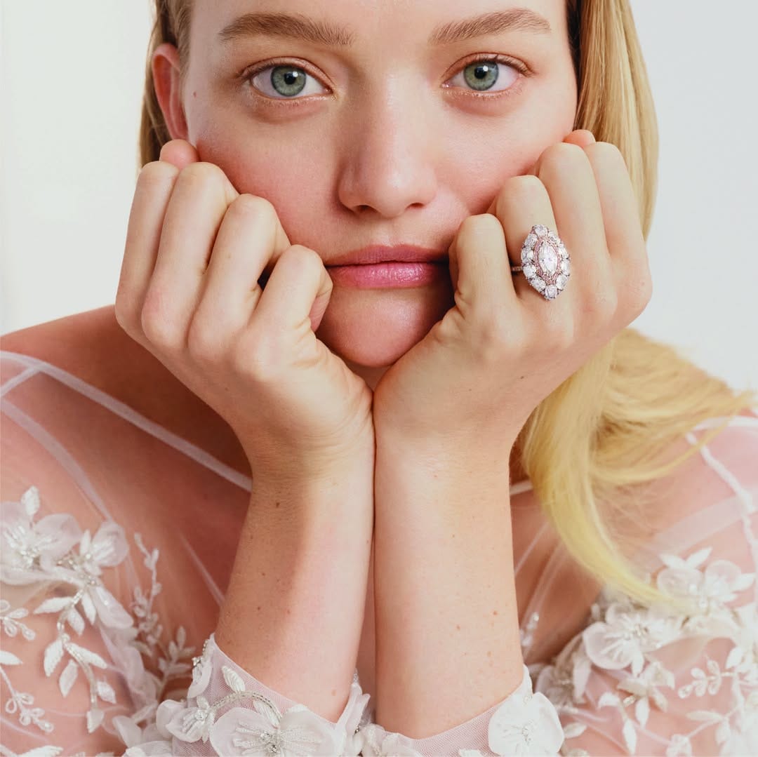 VAULT® 6.65 Carat White Diamond and 0.30 Carat Pink Diamond Ring in 18ct White and Rose Gold
