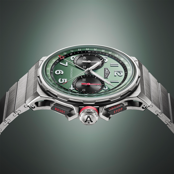 Hardy Brothers Jewellers Angelus Chronodate Titanium Green Watch 0CDZF.F01A.M009T