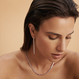 6.55 Carat Diamond Baguette Tennis Necklace in 18ct White Gold