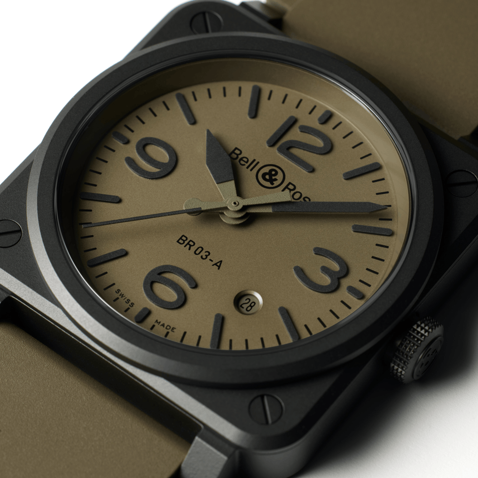 Bell & Ross BR-03 Automatic 41mm Watch BR03A-MIL-CE/SRB