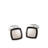 Sterling Silver Cufflinks with Black Enamel Border