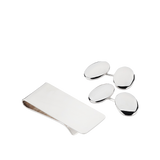 Sterling Silver Oval Cufflinks and Money Clip