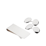 Sterling Silver Oval Cufflinks and Money Clip