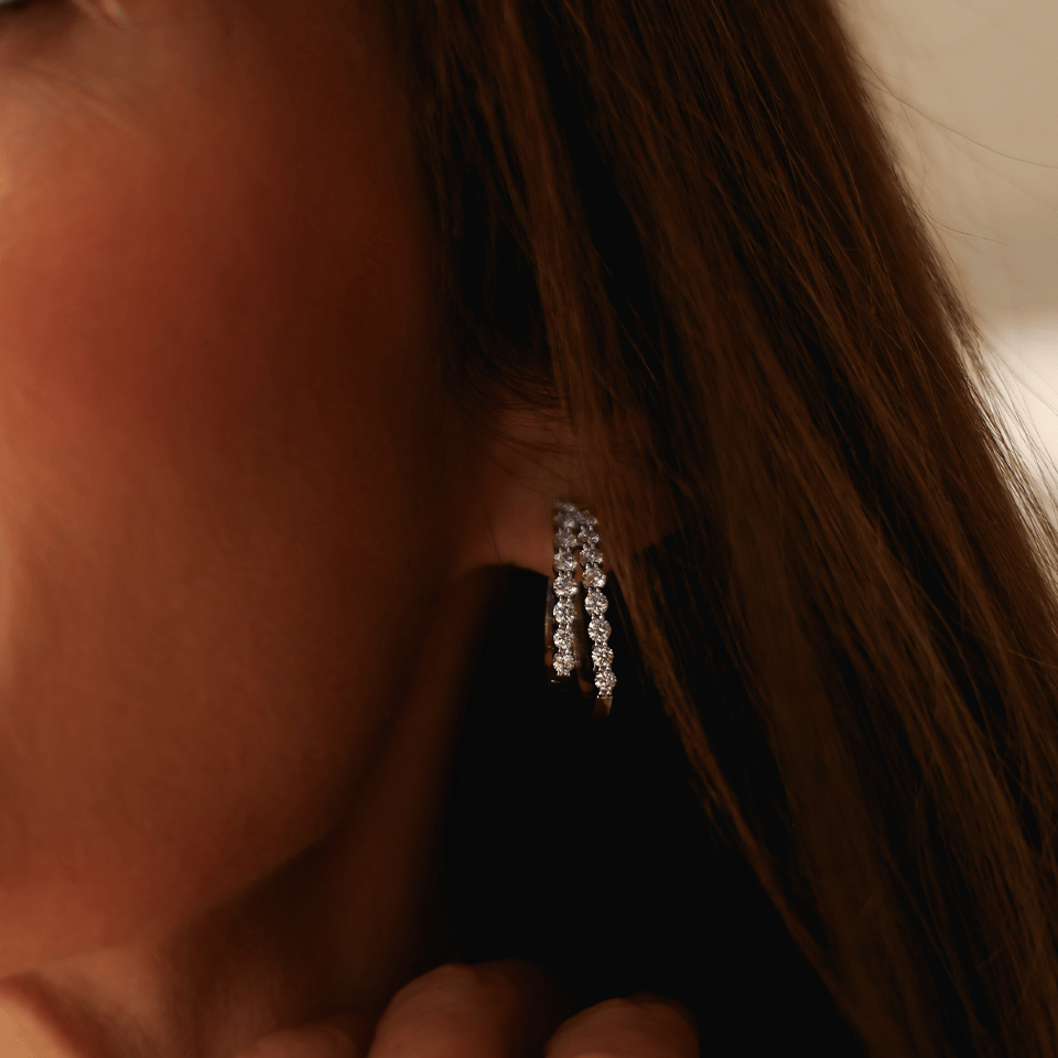Quintessential 1.92 Carat Diamond Hoop Earrings in 18ct White Gold