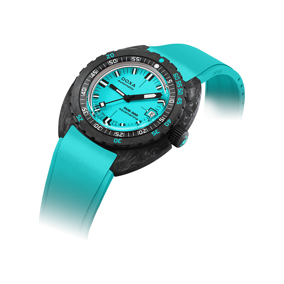 DOXA SUB 300 Carbon Aquamarine Rubber Strap 822.70.241.25