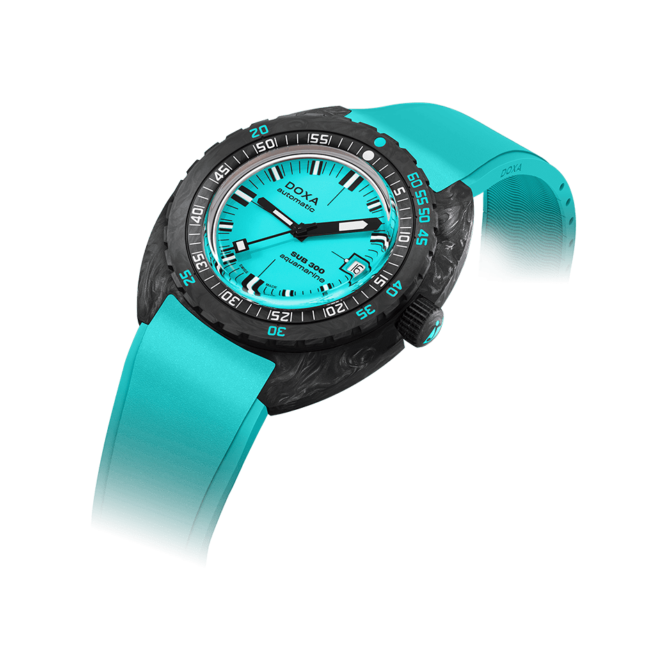 DOXA SUB 300 Carbon Aquamarine Rubber Strap 822.70.241.25
