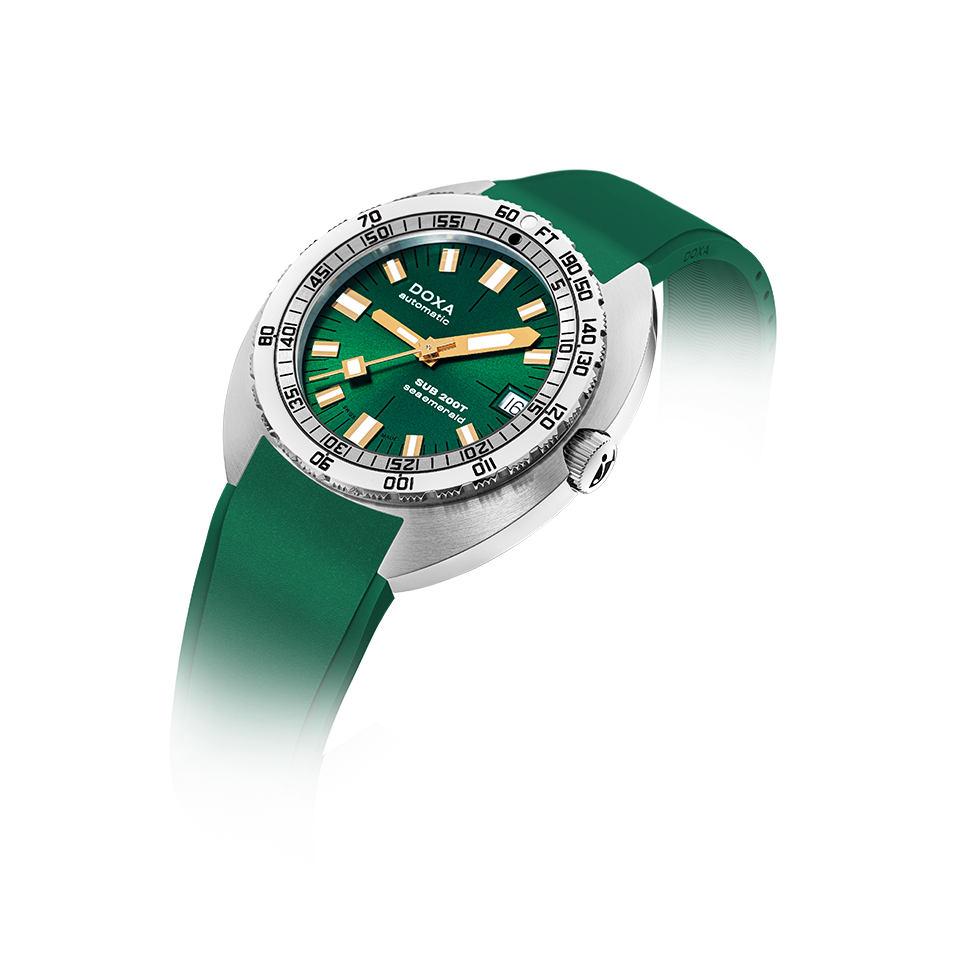 DOXA SUB 200T Sea Emerald Stainless Steel Rubber Strap 804.10.131S.26