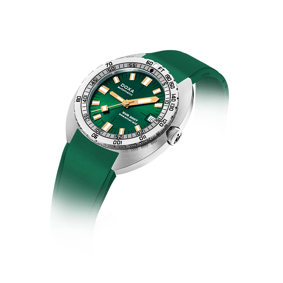 DOXA SUB 200T Sea Emerald Stainless Steel Rubber Strap 804.10.131S.26