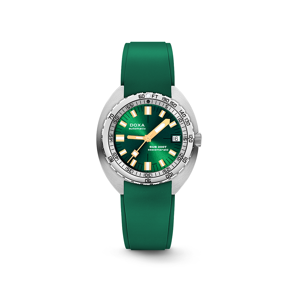 DOXA SUB 200T Sea Emerald Stainless Steel Rubber Strap 804.10.131S.26