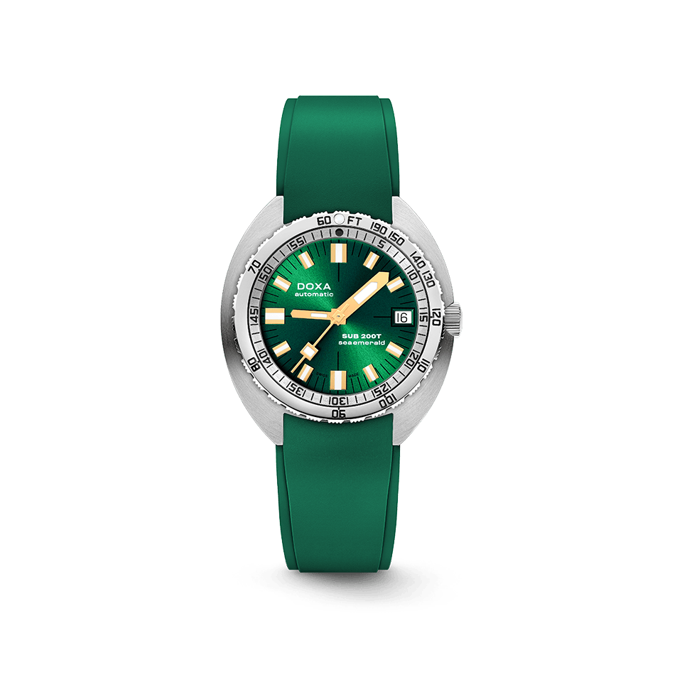 DOXA SUB 200T Sea Emerald Stainless Steel Rubber Strap 804.10.131S.26