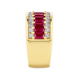 Hardy Brothers Jewellers | Baguette Statement Ruby and Diamond Ring in 18ct Yellow Gold