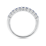 Hardy Brothers Jewellers | Baguette Statement Sapphire and Diamond Ring in 18ct White Gold