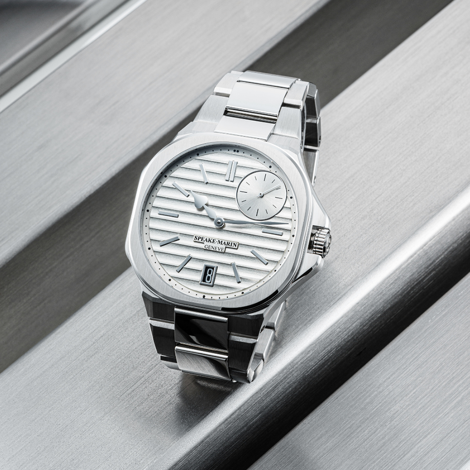 SPEAKE MARIN RIPPLES INFINITY DATE SILVER 40.30MM