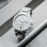 SPEAKE MARIN RIPPLES INFINITY DATE SILVER 40.30MM