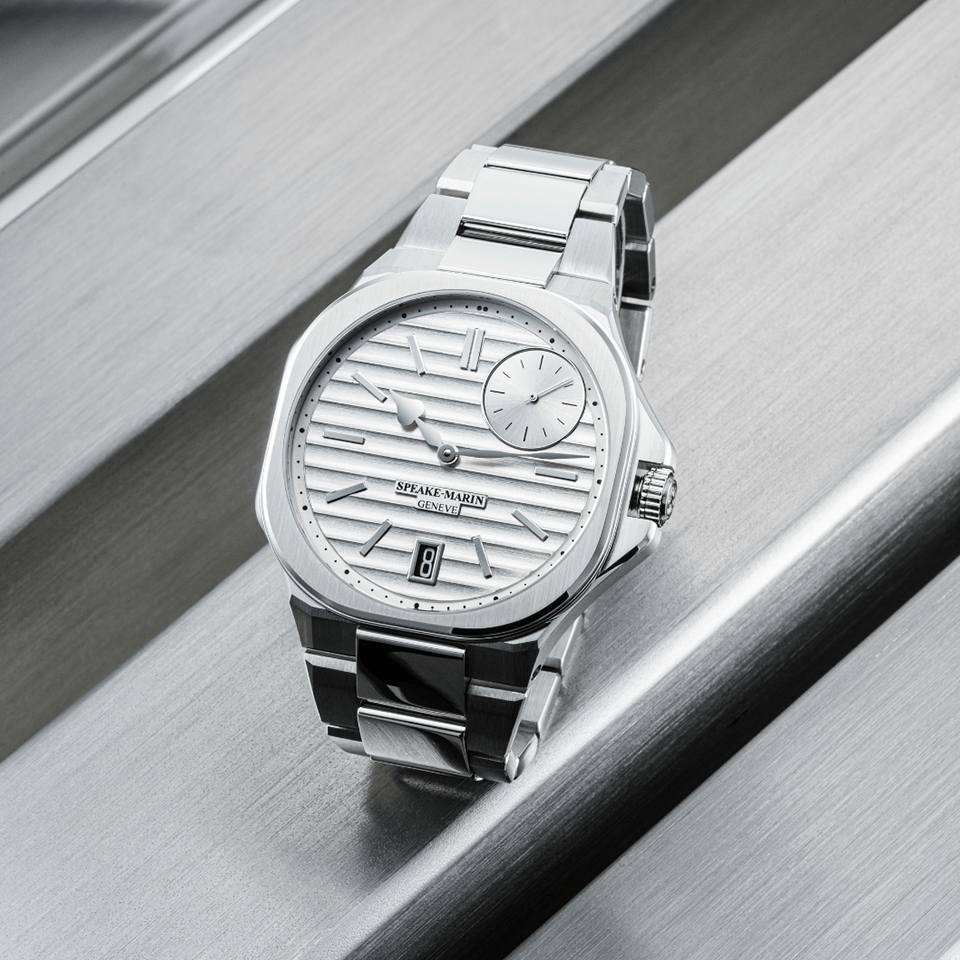 SPEAKE MARIN RIPPLES INFINITY DATE SILVER 40.30MM