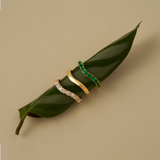 0.69 Carat Emerald Wave Ring in 18ct Yellow Gold