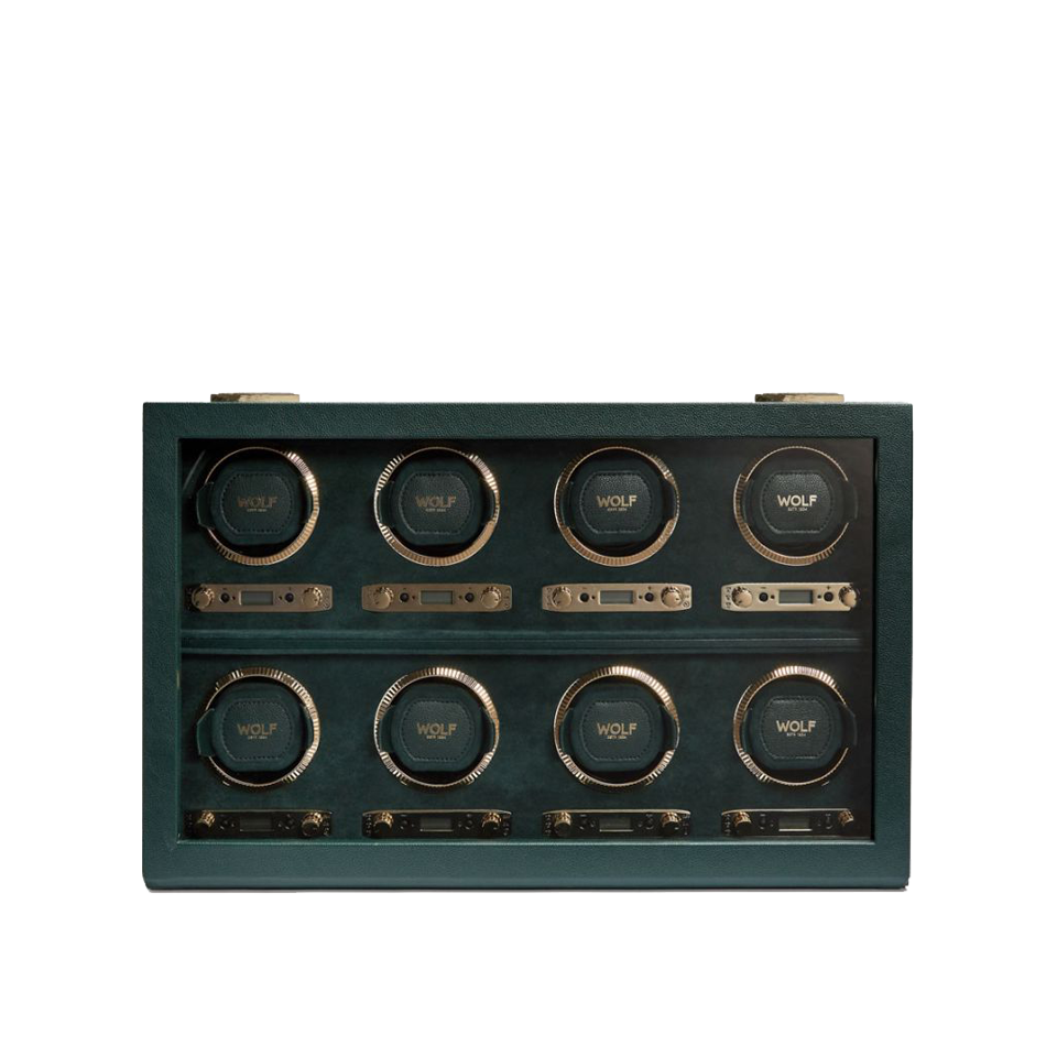 WOLF British Racing Green 8 Piece Watch Winder