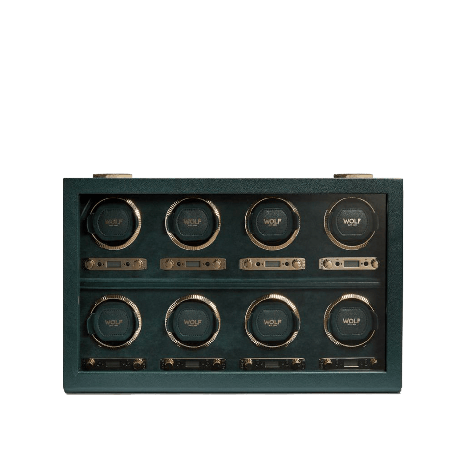WOLF British Racing Green 8 Piece Watch Winder