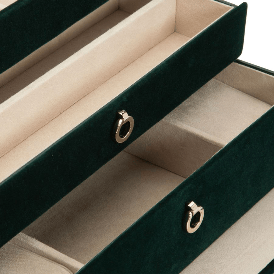 WOLF Zoe Medium Forest Green Jewellery Box