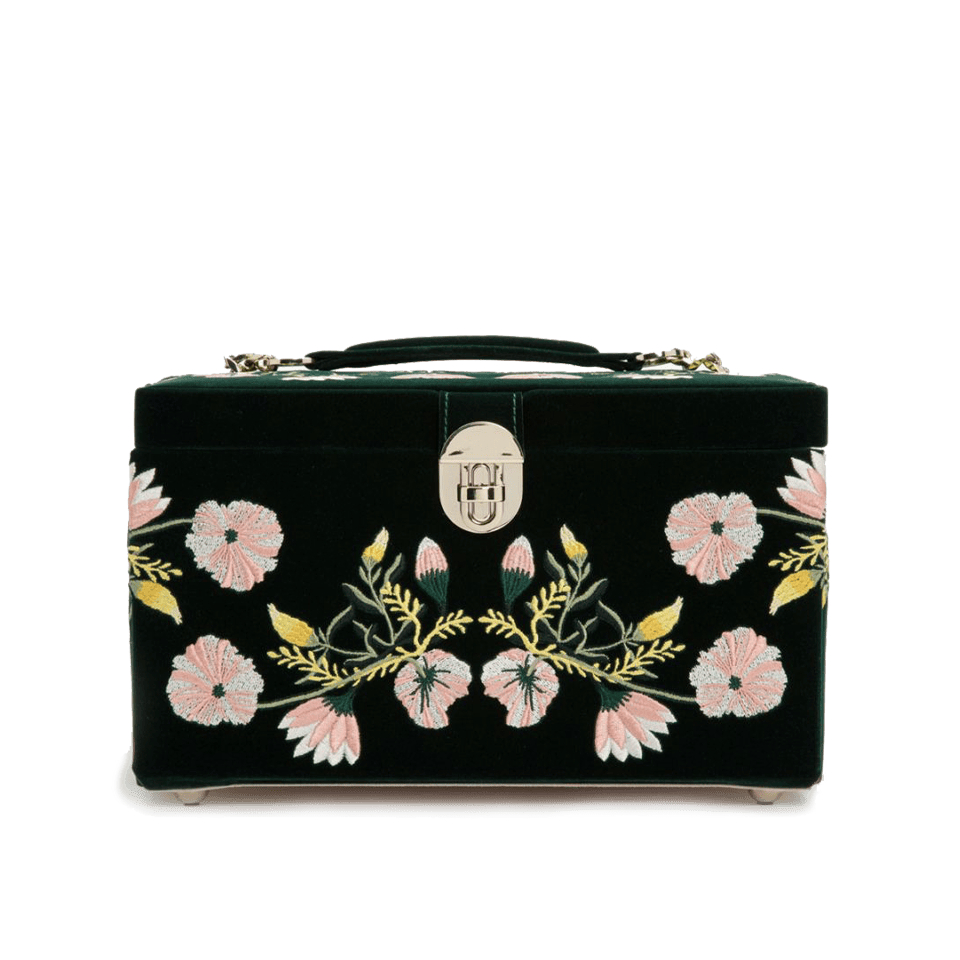 WOLF Zoe Medium Forest Green Jewellery Box