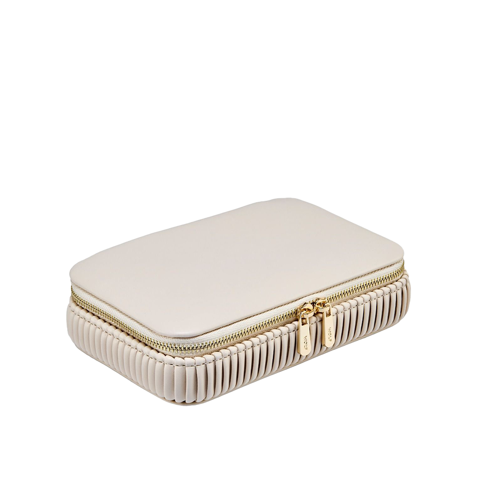 WOLF Bella Zip Jewellery Case Bone