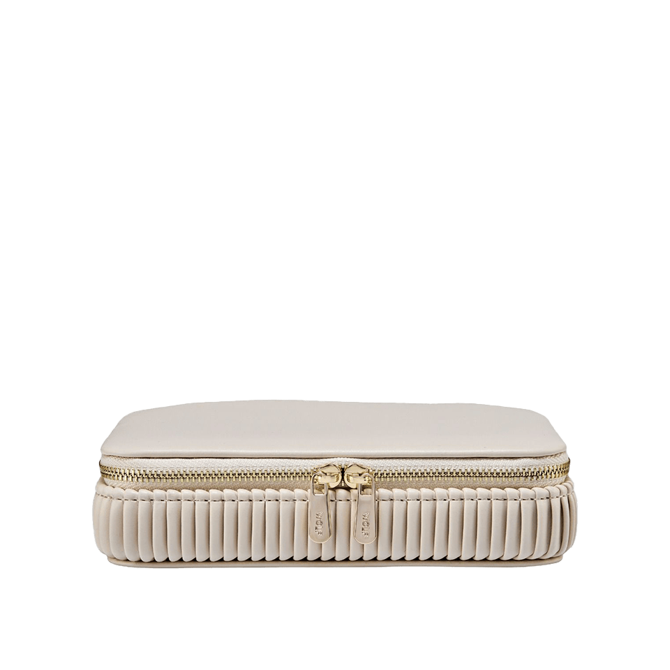 WOLF Bella Zip Jewellery Case Bone