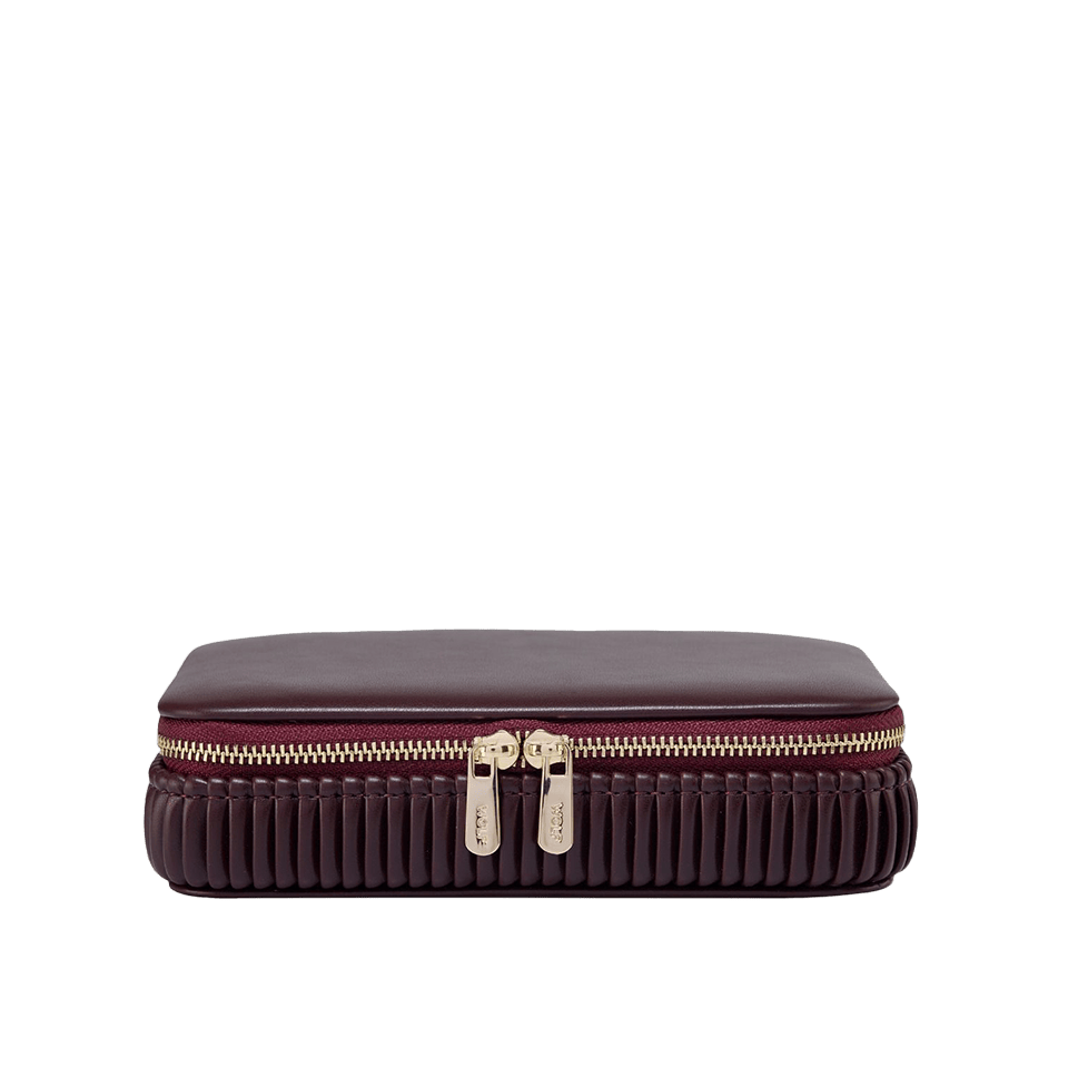 WOLF Bella Zip Jewellery Case Bordeaux
