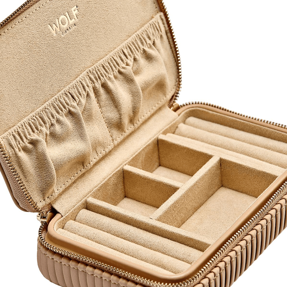 WOLF Bella Zip Jewellery Case Mocha