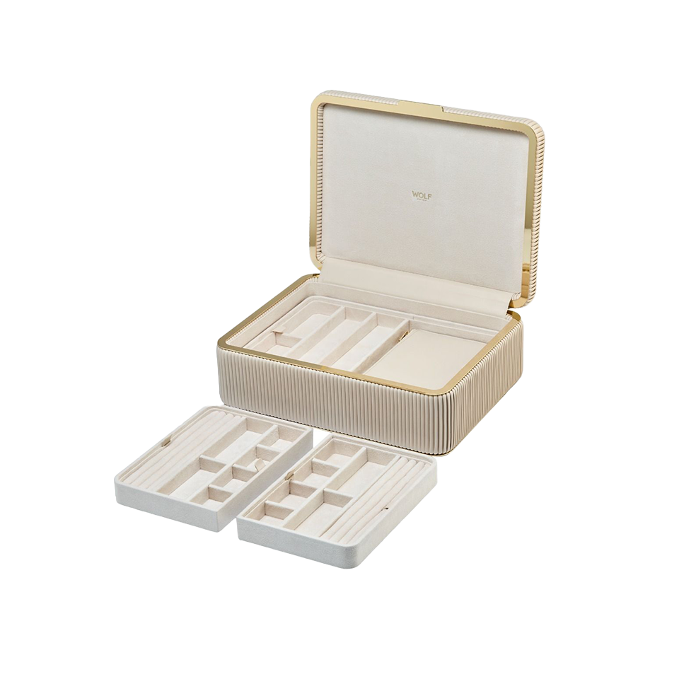 WOLF Bella Large Jewellery Box Bone