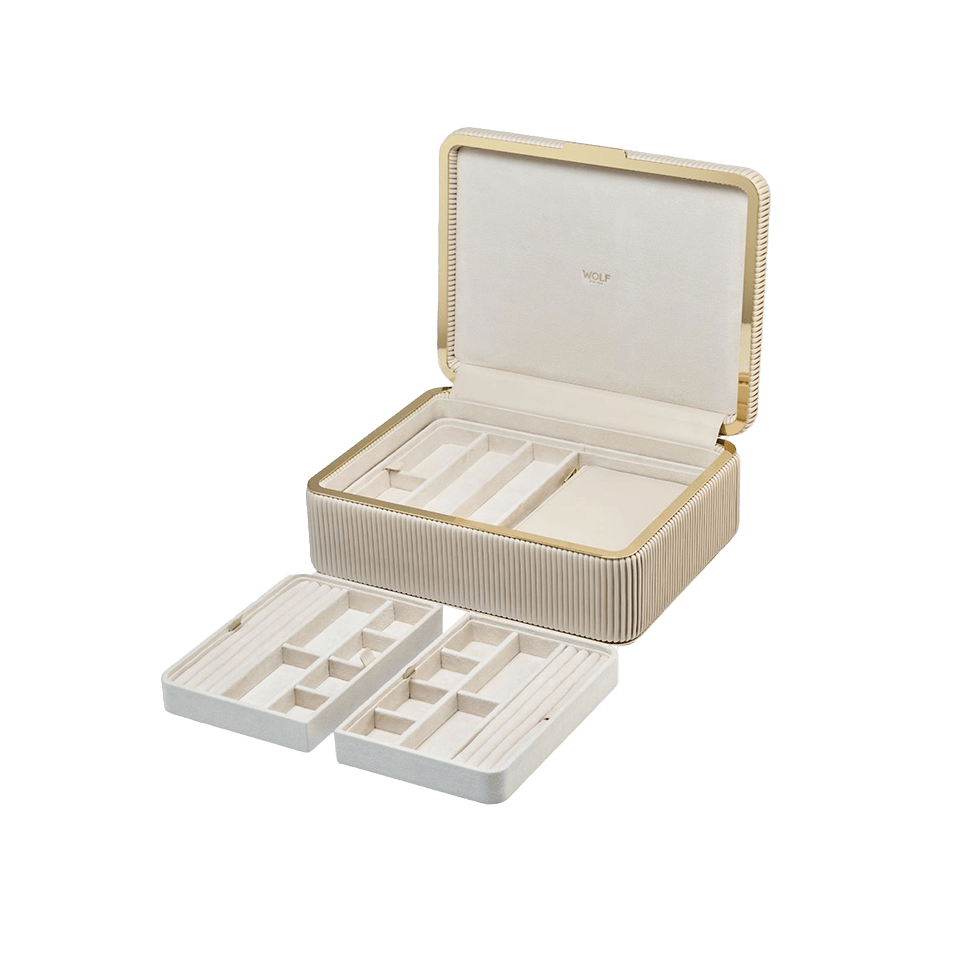 WOLF Bella Large Jewellery Box Bone