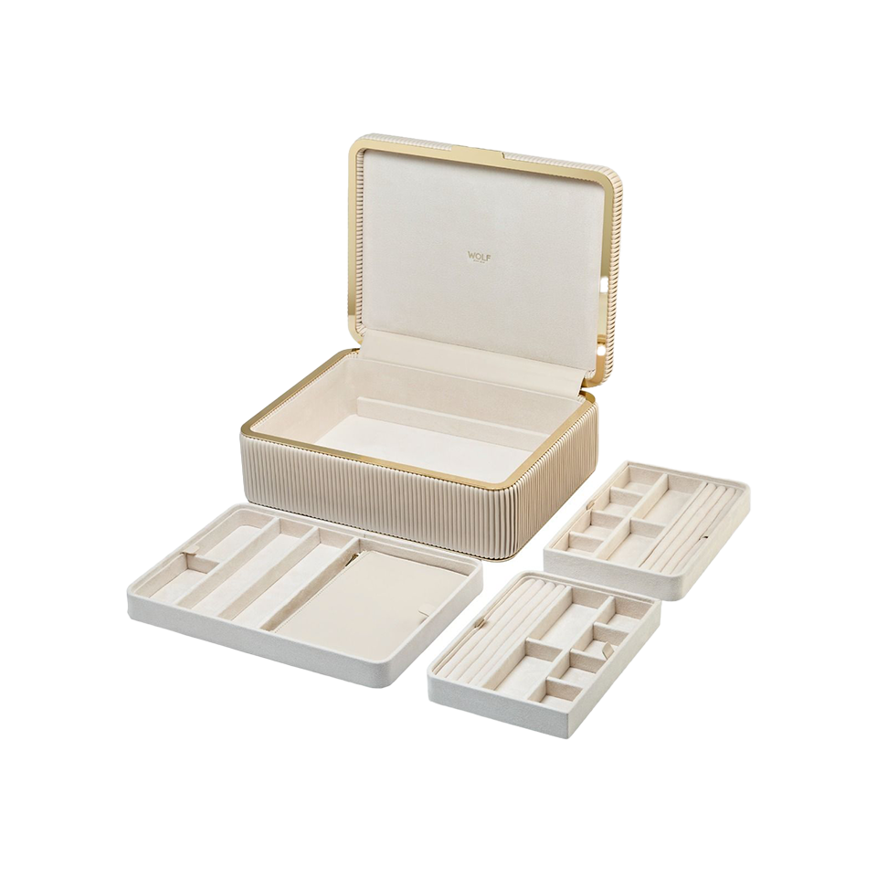 WOLF Bella Large Jewellery Box Bone