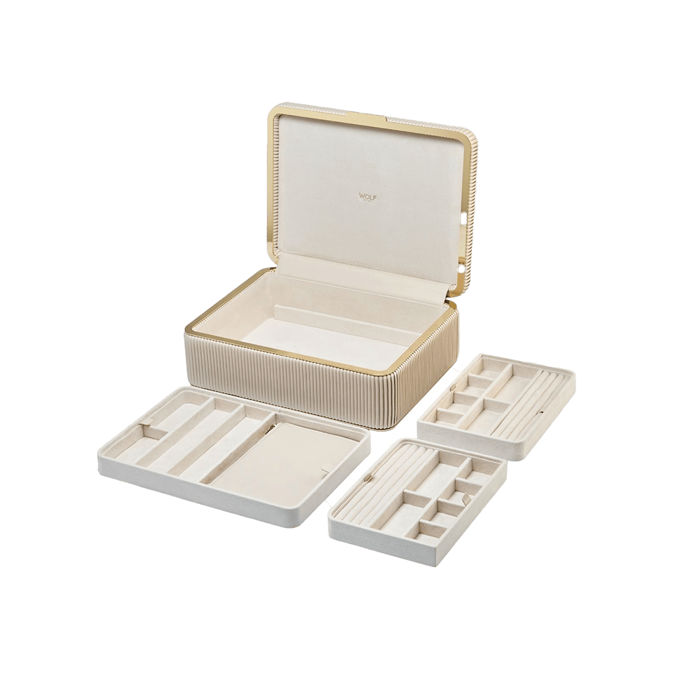 WOLF Bella Large Jewellery Box Bone