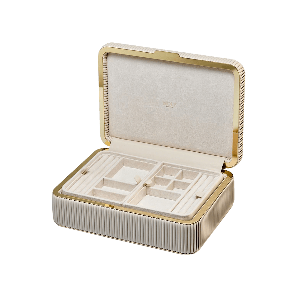 WOLF Bella Medium Jewellery Box Bone
