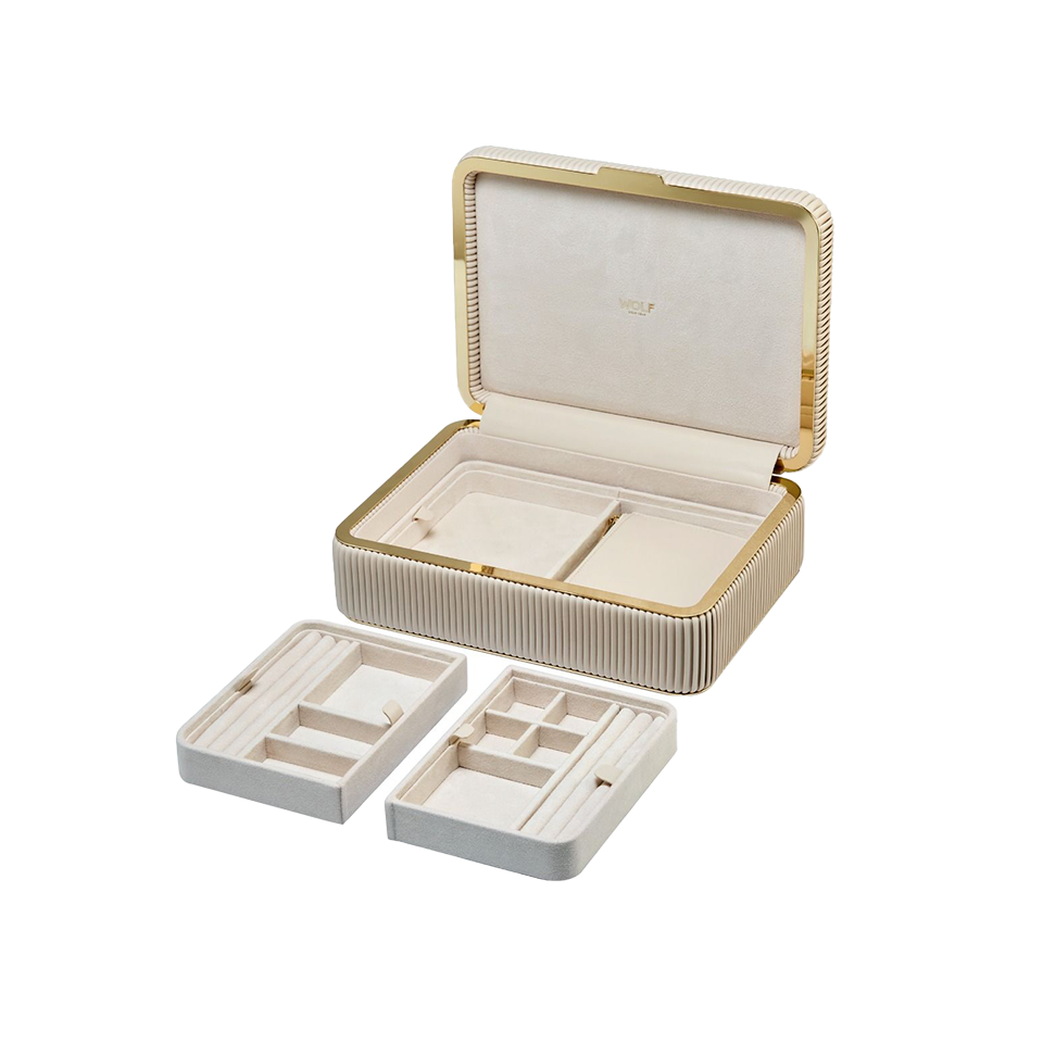 WOLF Bella Medium Jewellery Box Bone