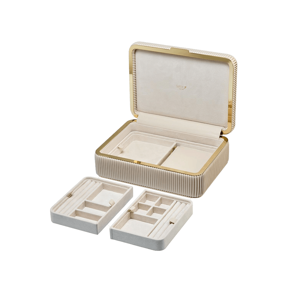 WOLF Bella Medium Jewellery Box Bone